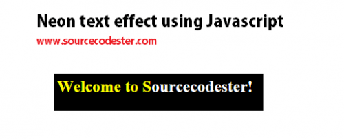 neon - Neon text effect using Javascript - Free Source Code