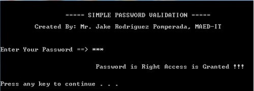 pass 0 - Simple Password Validation - Free Source Code