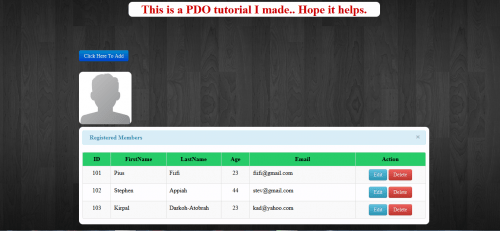 pdo - Saving, Retriving, Editing in PDO - Free Source Code