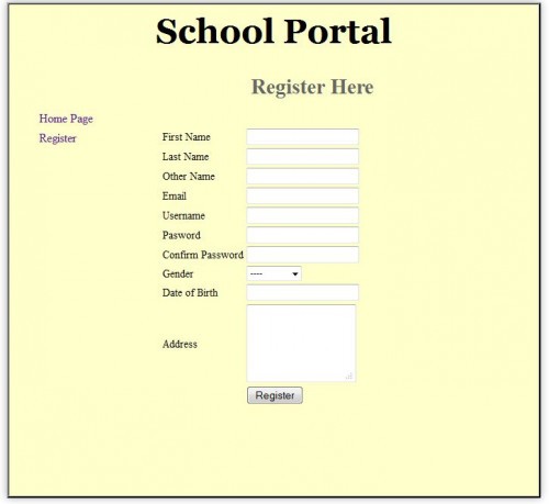 portal - Register, Login, Display Records - Free Source Code