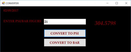 psi to bar converter - PSI/BAR CONVERTER - Free Source Code