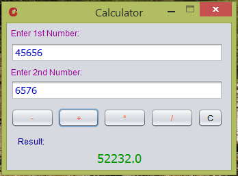 sc - Calculator Using Java - Free Source Code