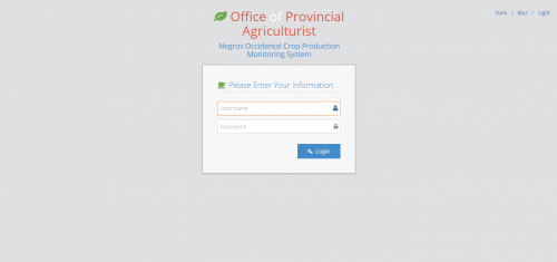 screenshot 1 - Office of Provincial Agriculture Monitoring System - Free Source Code