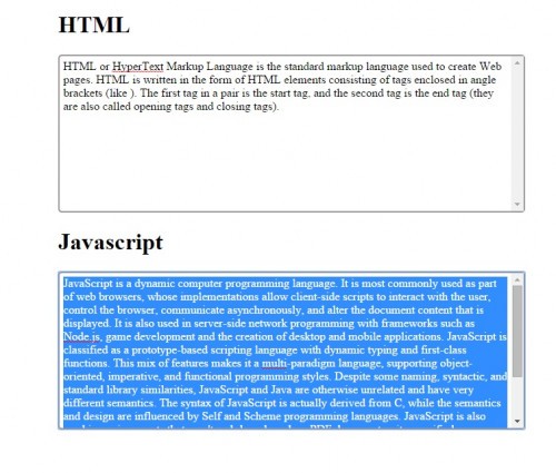 screenshot 92 - selectAll Text in Javascript - Free Source Code
