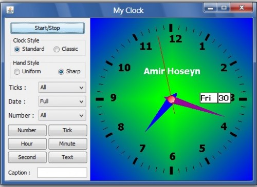 view - Analog Clock - Free Source Code