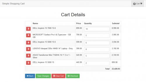 shopping cart using session - Source Code Shopping Cart using Session in PHP