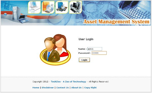 Asset Management Login - IT Asset Management System Project in PHP
