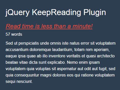 Article Word Counter Reading Time Plugin jQuery KeepReading - Download Article Word Counter & Reading Time Plugin - jQuery KeepReading
