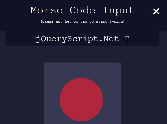 Morse Code Input jQuery - Download Morse Code Input For Text Field - jQuery morseCodeInput.js