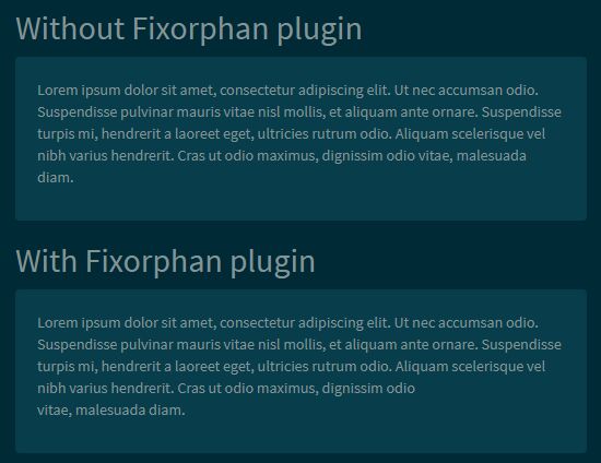 Prevent Orphans In Text jQuery Fixorphan - Download jQuery Plugin For Preventing Orphans In Text - Fixorphan.js