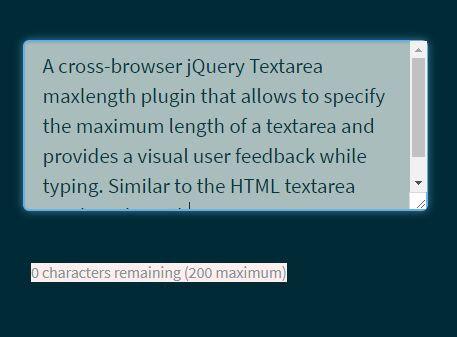 Textarea Maxlength Plugin jQuery maxlength - Download Cross-browser Textarea Maxlength Plugin - jQuery maxlength.js