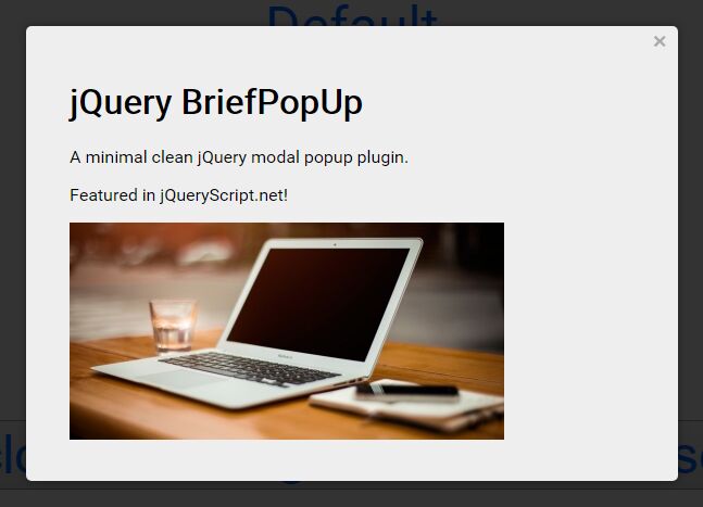 jQuery Modal Dialog Plugin BriefPopUp - Download Minimal Animated jQuery Modal Dialog Plugin - BriefPopUp