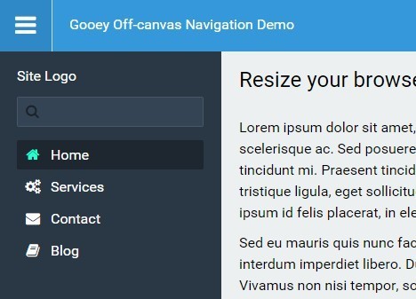 Responsive Off canvas Navigation with Gooey Transition Effect - Download Responsive Off-canvas Navigation with Gooey Transition Effect