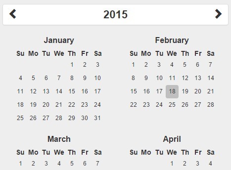 Simple Year Calendar Plugin For jQuery Bootstrap - Download Simple Year Calendar Plugin For jQuery and Bootstrap