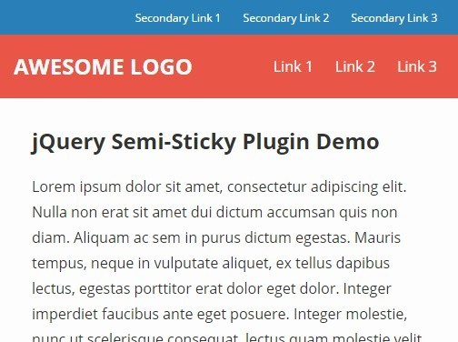 jQuery Plugin For Fixed Navigation Based On Scroll Direction Semi Sticky - Download jQuery Plugin For Fixed Navigation Based On Scroll Direction - Semi-Sticky