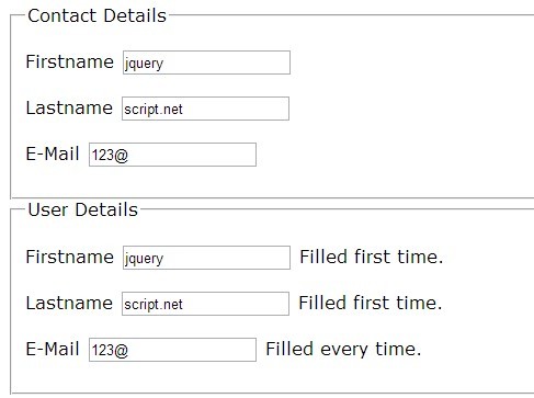 jQuery Plugin To Auto Copy Text From One Field To Another autofill - Download jQuery Plugin To Auto Copy Text From One Field To Another - autofill