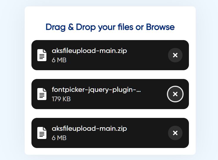 aks file upload - Free Download Draggable File Upload Component With jQuery - aksFileUpload.js
