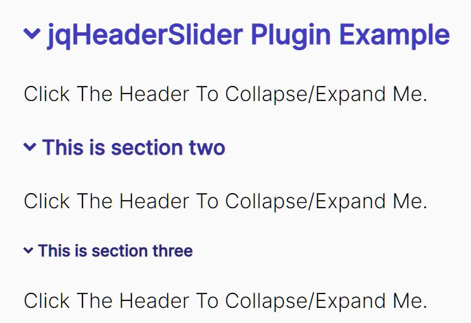 collapsible header slider - Free Download Create Collapsible Content By Heading - jqHeaderSlider