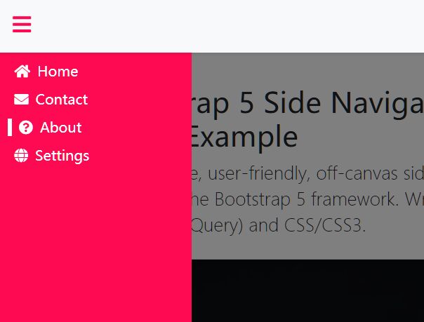 off canvas nav bootstrap 5 - Free Download Mobile-first Off-canvas Side Navigation For Bootstrap 5