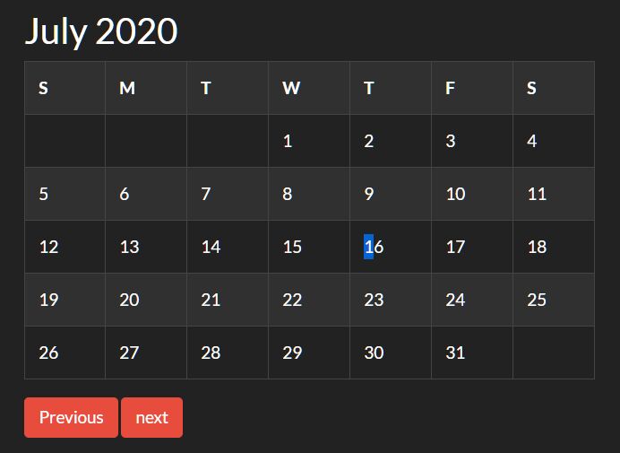 monthly calendar date pick - Free Download Create A Monthly Calendar For Date Picking - jQuery Osmanli Calendar