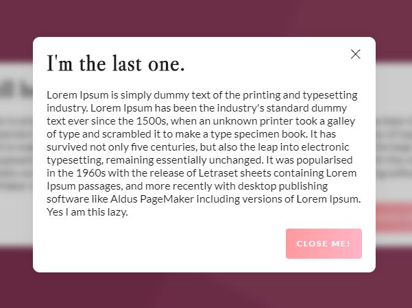 nested modal modally - Free Download Nested Modal Windows With Blurred Background - jQuery Modally