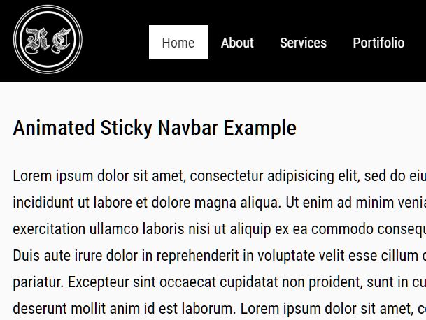 animated sticky navbar - Free Download Animated Sticky Navbar With jQuery And CSS3