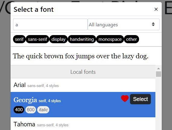 google system local font picker - Free Download Select/Preview Google/System/Custom Fonts With Fontpicker Plugin